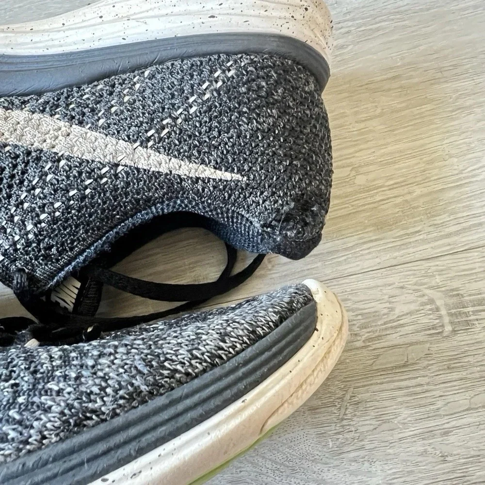 Nike Flyknit Lunar 3 Running Shoes Mens 9 Black White Lunarlon Sneakers